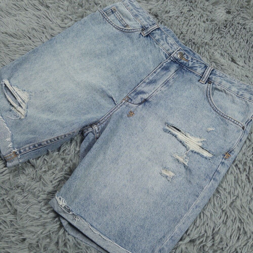 Ksubi Shorts 38 (36x8) Blue Chopper Short Karma Krush Distressed Button Fly Mens